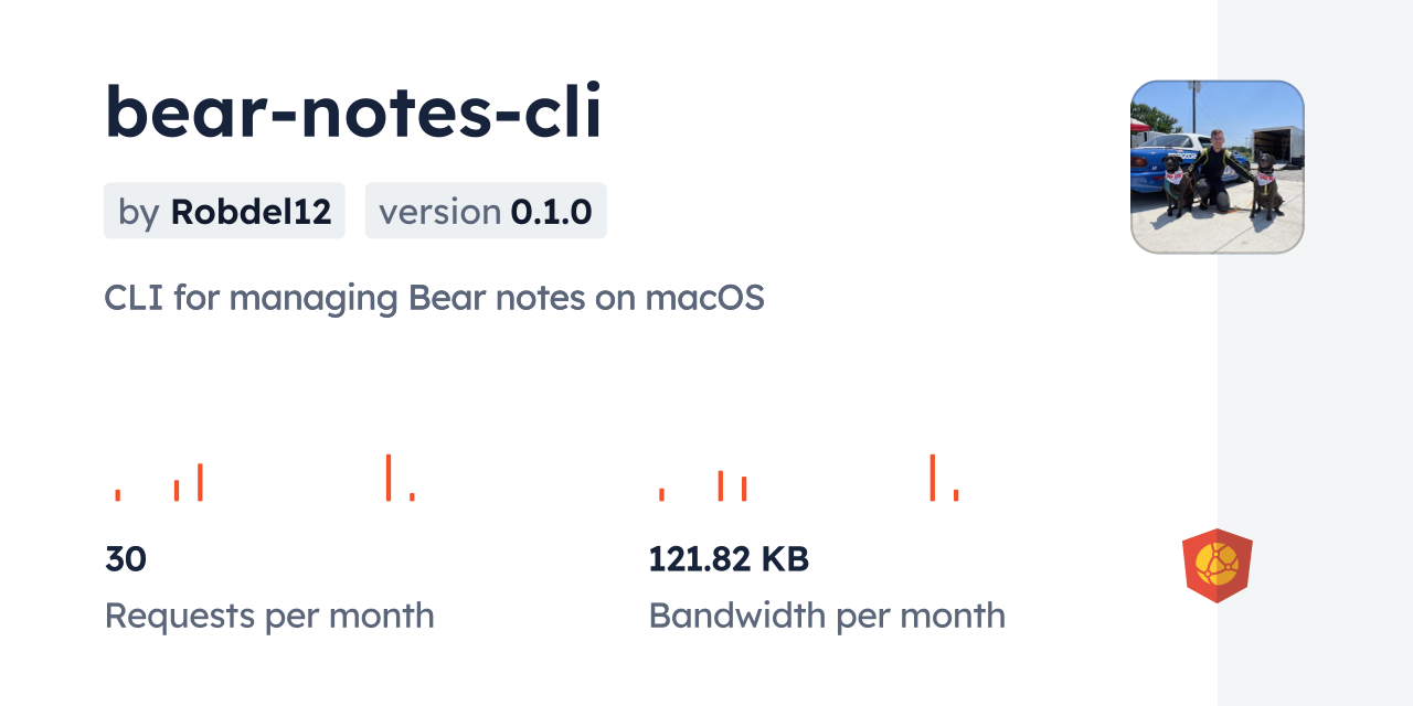 bear-notes-cli CDN by jsDelivr - A CDN for npm and GitHub