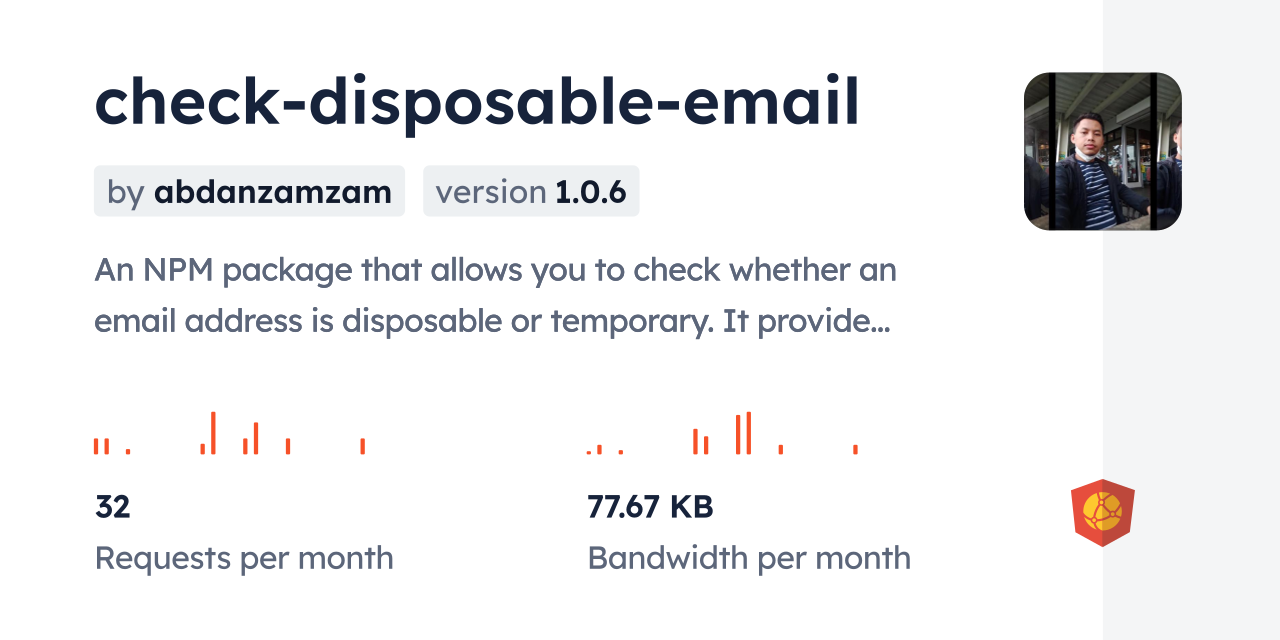 check-disposable-email CDN by jsDelivr - A CDN for npm and GitHub