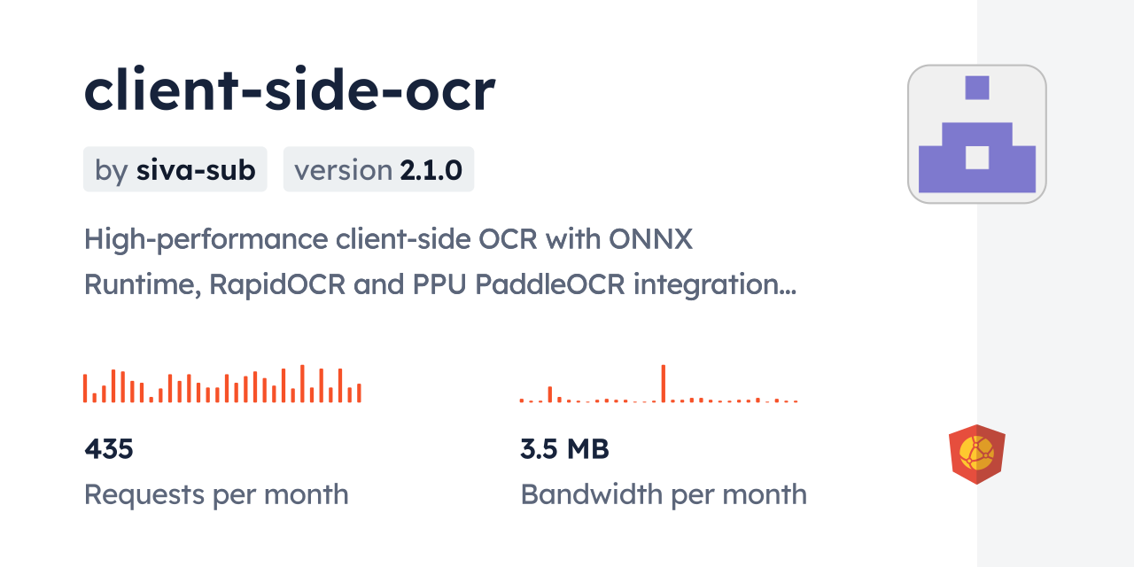 client-side-ocr CDN by jsDelivr - A CDN for npm and GitHub