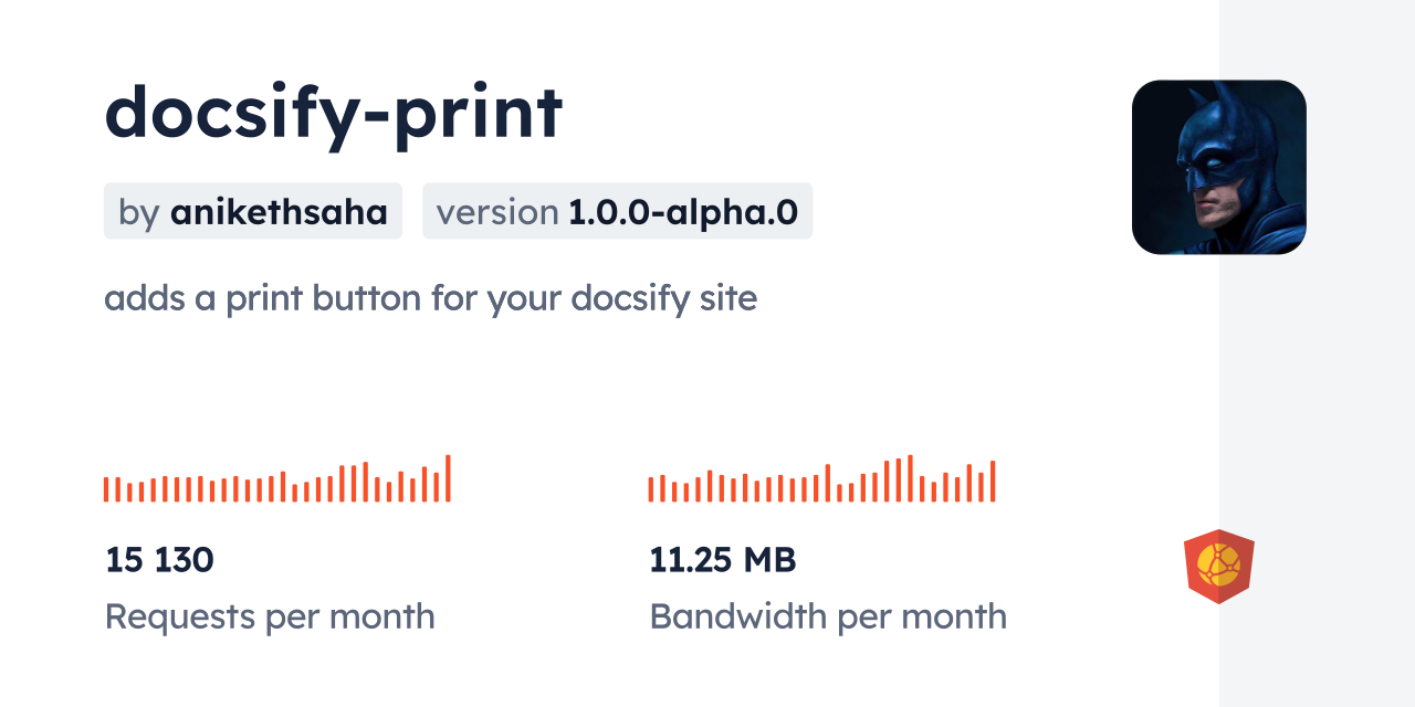 docsify-print CDN by jsDelivr - A CDN for npm and GitHub