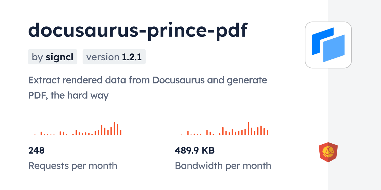 docusaurus-prince-pdf CDN by jsDelivr - A CDN for npm and GitHub