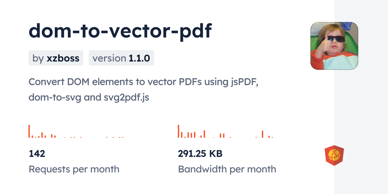 dom-to-vector-pdf CDN by jsDelivr - A CDN for npm and GitHub