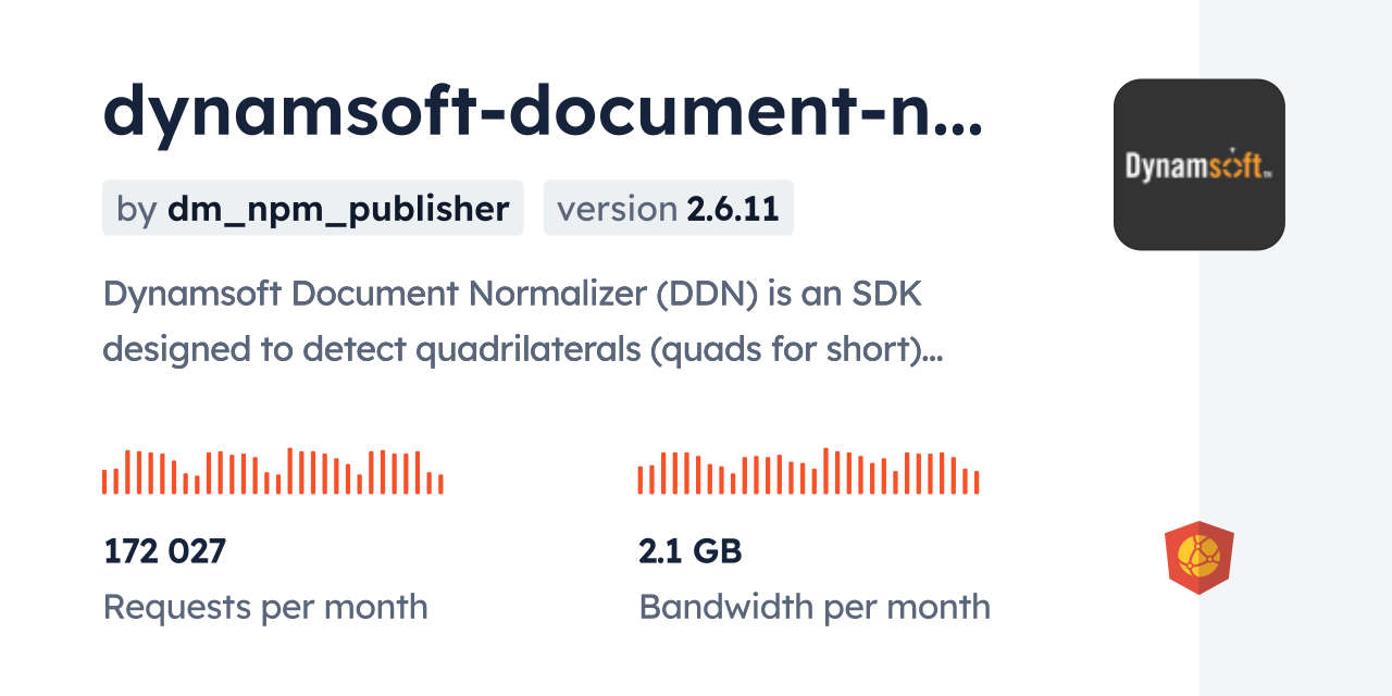dynamsoft-document-normalizer CDN by jsDelivr - A CDN for npm and GitHub