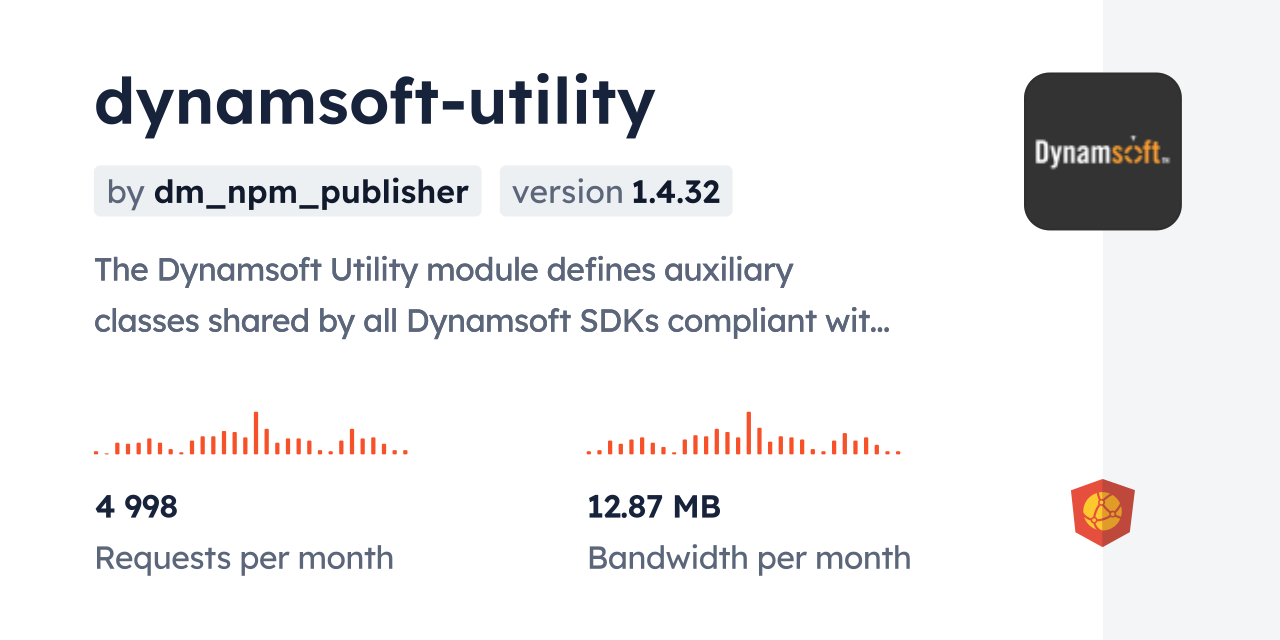 dynamsoft-utility CDN by jsDelivr - A CDN for npm and GitHub