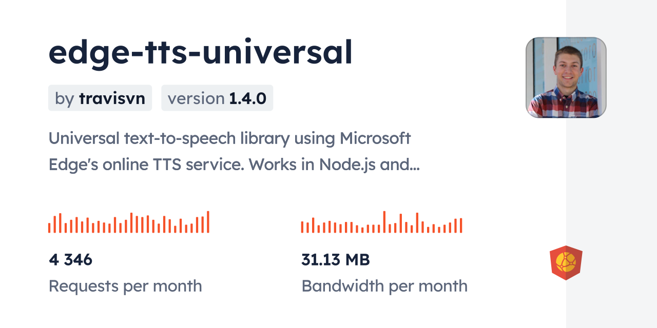 edge-tts-universal CDN by jsDelivr - A CDN for npm and GitHub
