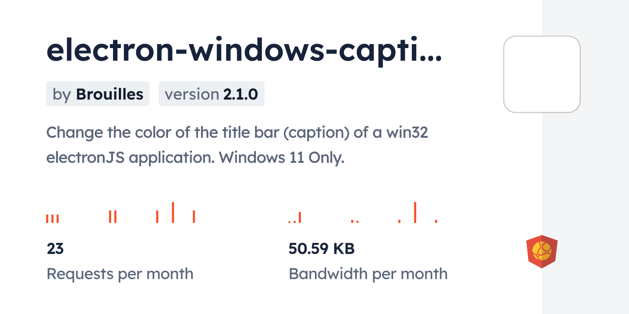 electron-windows-caption-color CDN by jsDelivr - A CDN for npm and GitHub