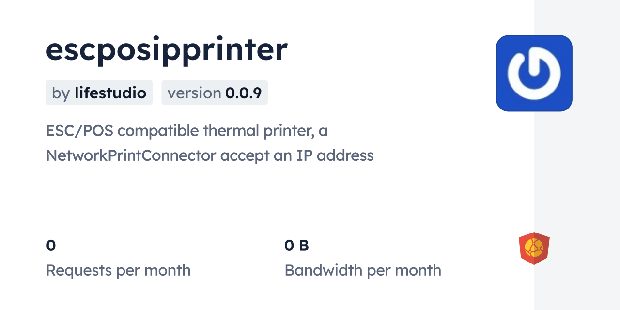 escposipprinter CDN by jsDelivr - A CDN for npm and GitHub