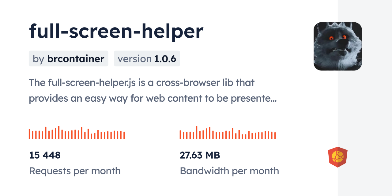 full-screen-helper CDN by jsDelivr - A CDN for npm and GitHub