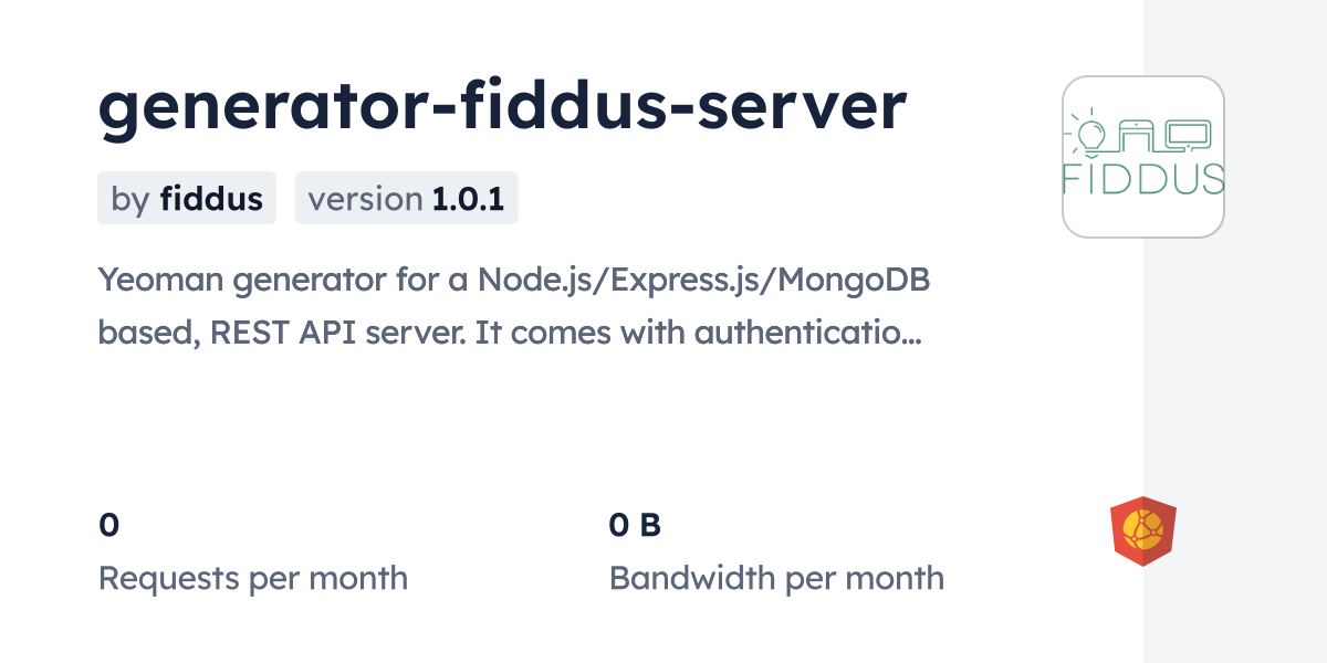 generator-fiddus-server CDN by jsDelivr - A CDN for npm and GitHub