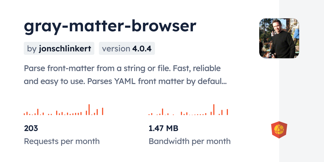 gray-matter-browser CDN by jsDelivr - A CDN for npm and GitHub