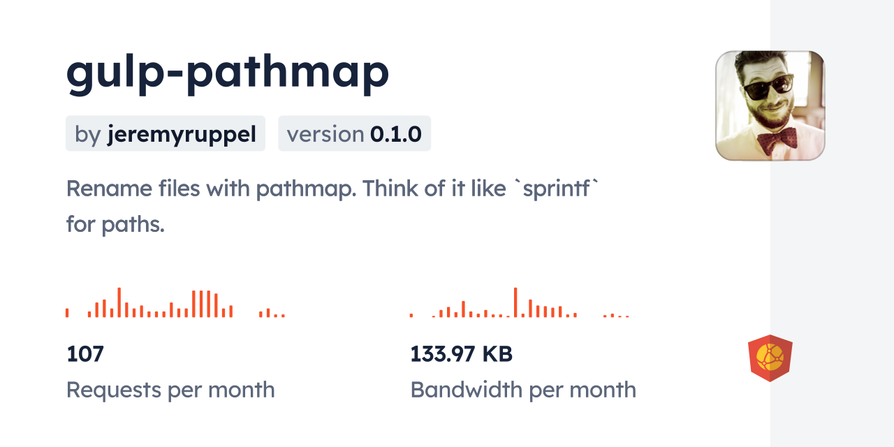 gulp-pathmap CDN by jsDelivr - A CDN for npm and GitHub