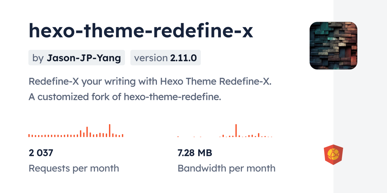 hexo-theme-redefine-x CDN by jsDelivr - A CDN for npm and GitHub
