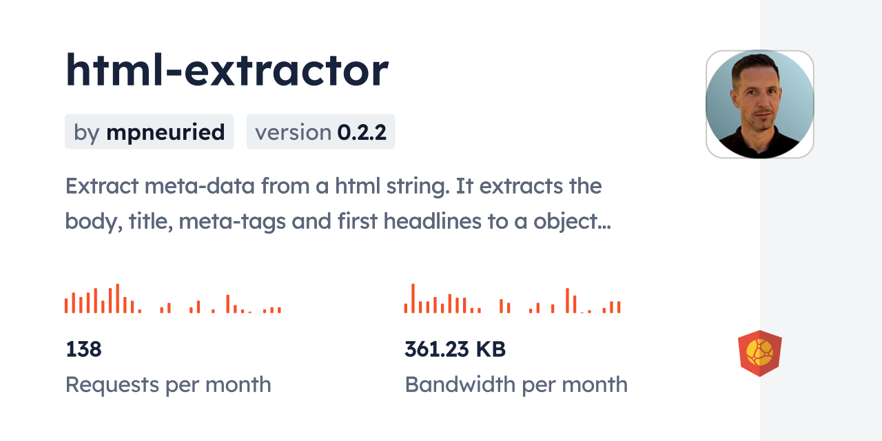 html-extractor CDN by jsDelivr - A CDN for npm and GitHub