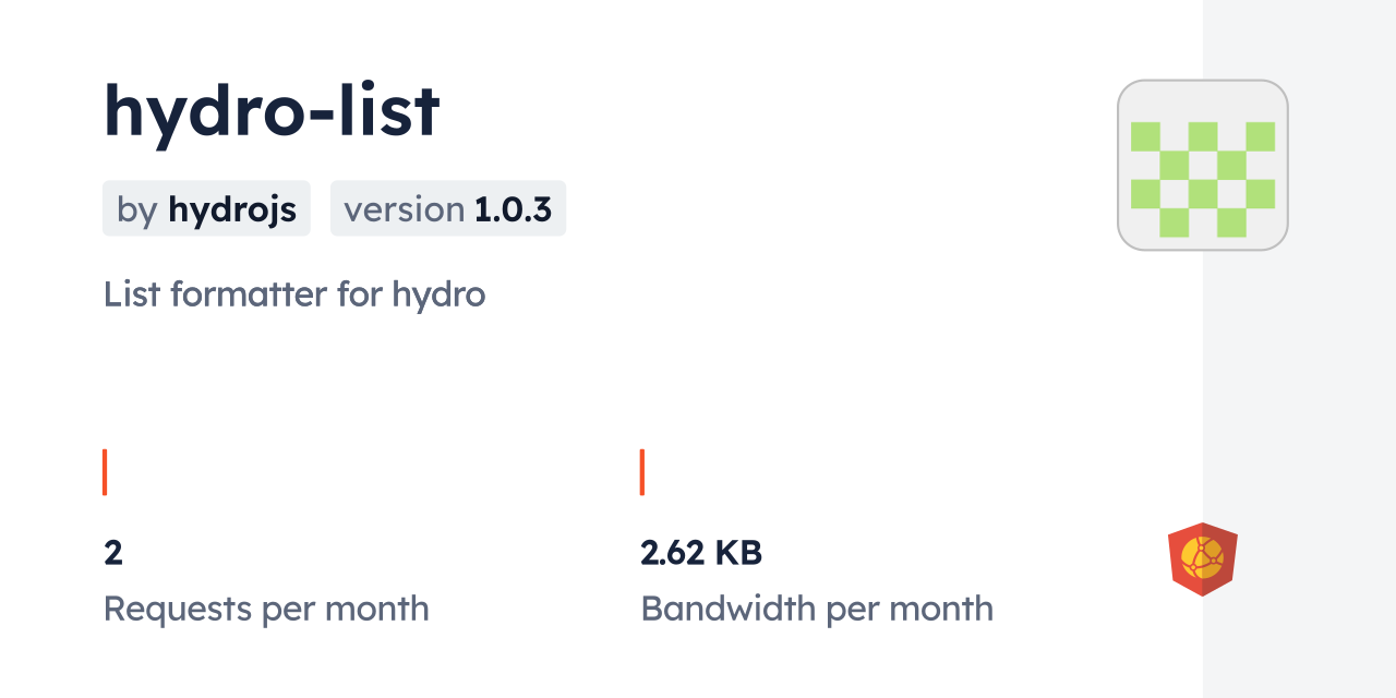 hydro-list CDN by jsDelivr - A CDN for npm and GitHub