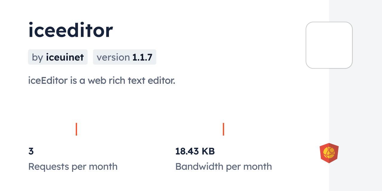 iceeditor CDN by jsDelivr - A CDN for npm and GitHub