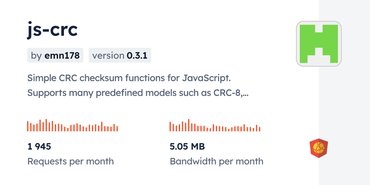 js-crc CDN by jsDelivr - A CDN for npm and GitHub