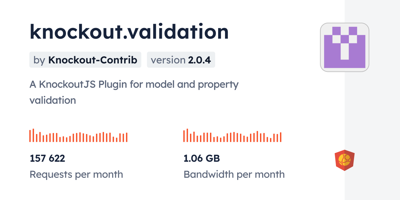 knockout.validation CDN by jsDelivr A CDN for npm and GitHub