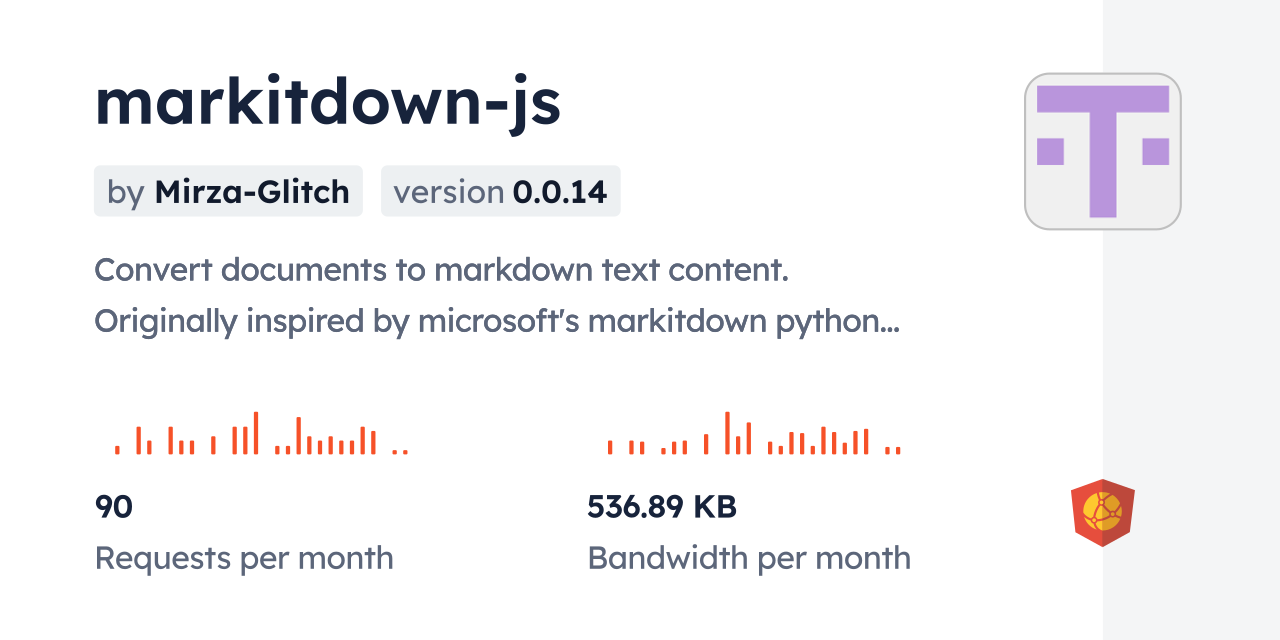 markitdown-js CDN by jsDelivr - A CDN for npm and GitHub