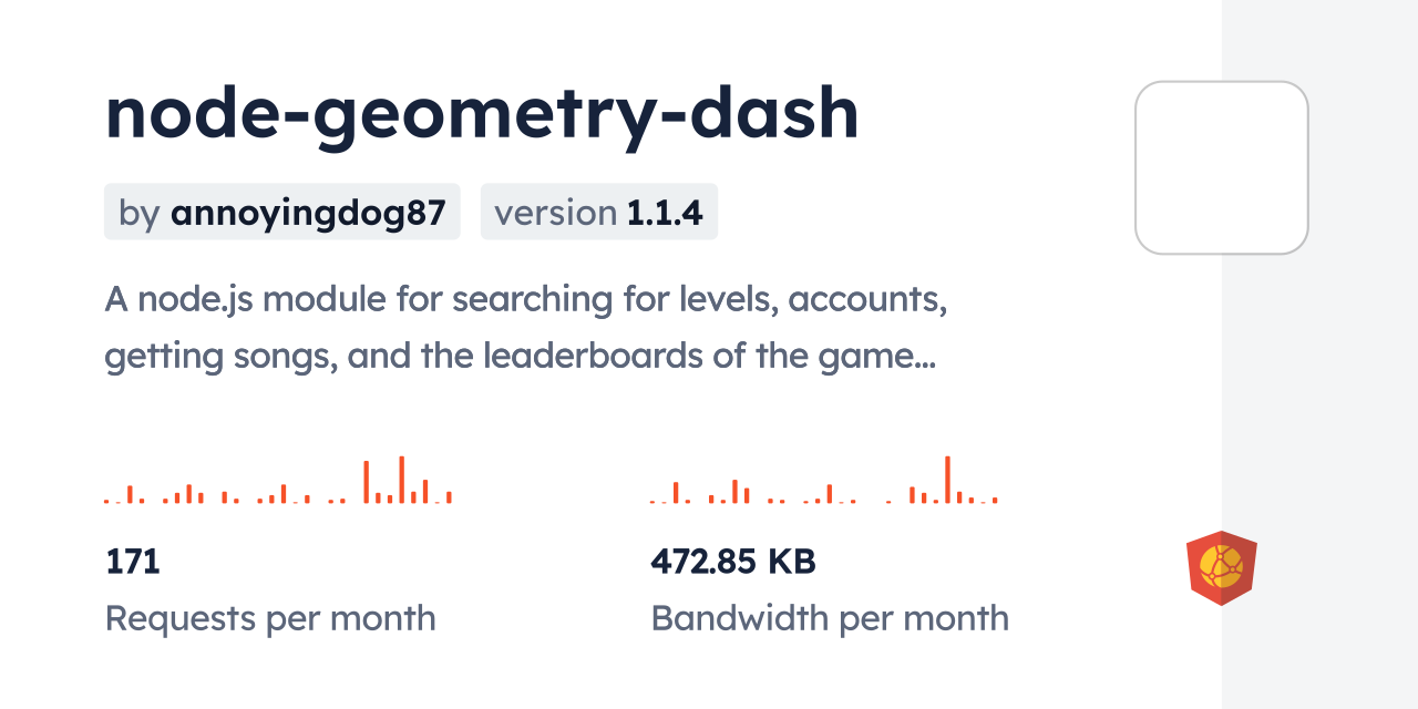 node-geometry-dash CDN by jsDelivr - A CDN for npm and GitHub