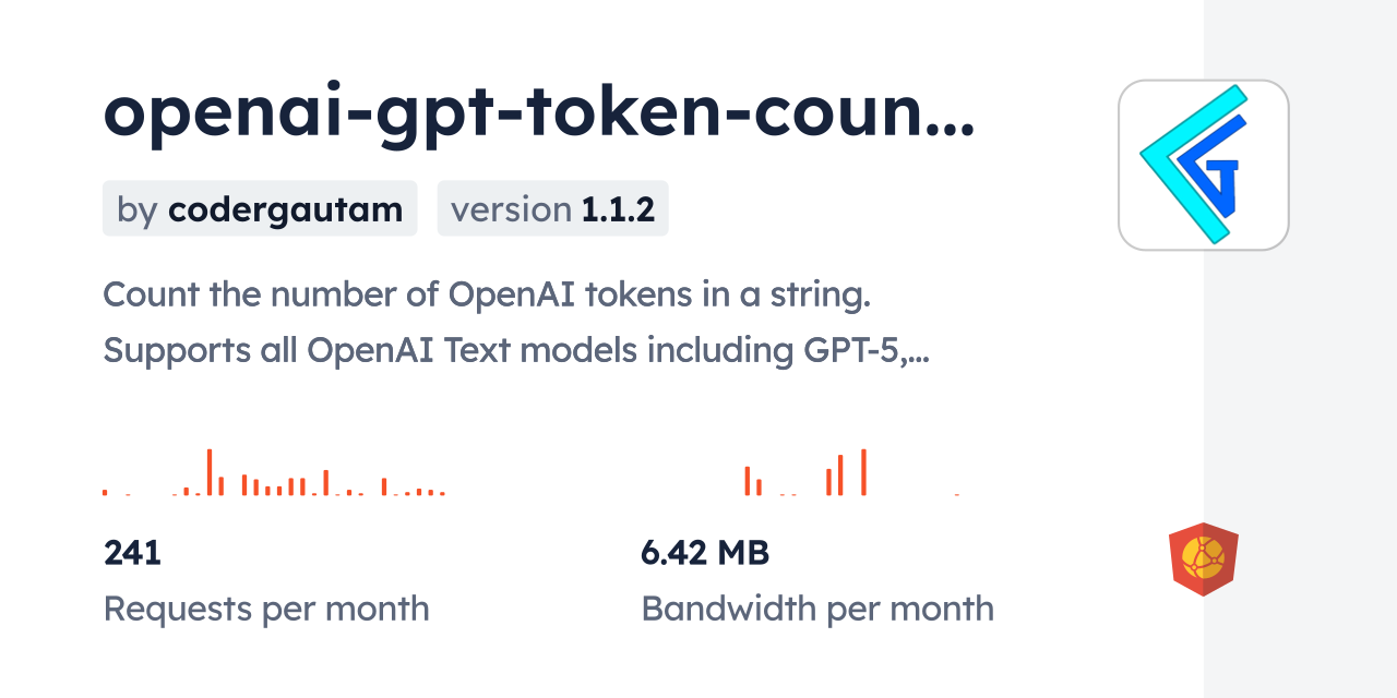 openai-gpt-token-counter CDN by jsDelivr - A CDN for npm and GitHub