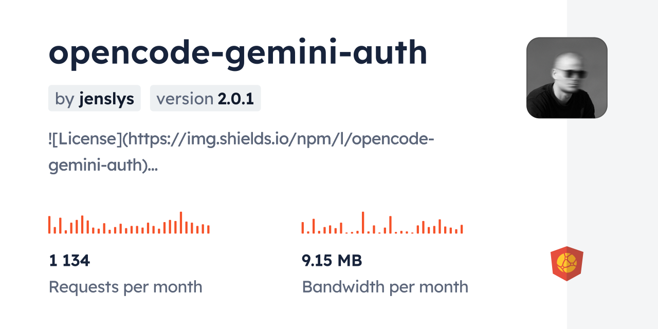 opencode-gemini-auth CDN by jsDelivr - A CDN for npm and GitHub
