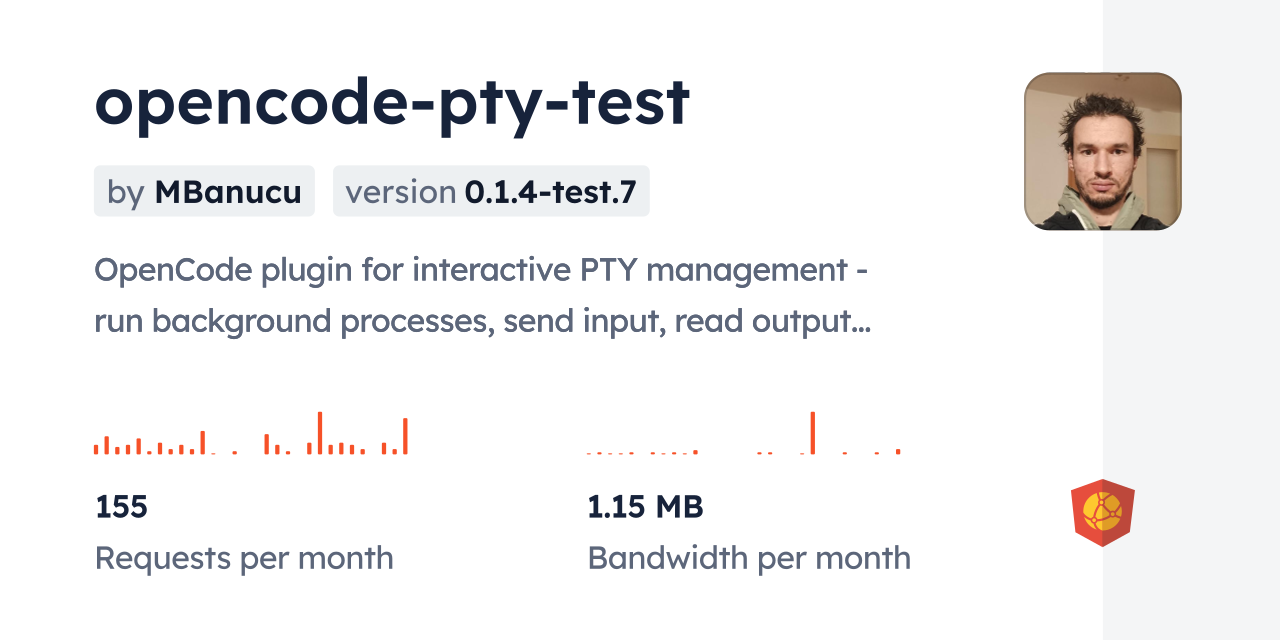 opencode-pty-test CDN by jsDelivr - A CDN for npm and GitHub