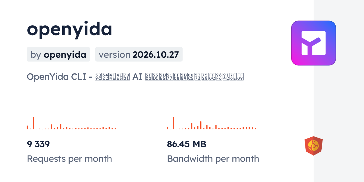 openyida CDN by jsDelivr - A CDN for npm and GitHub