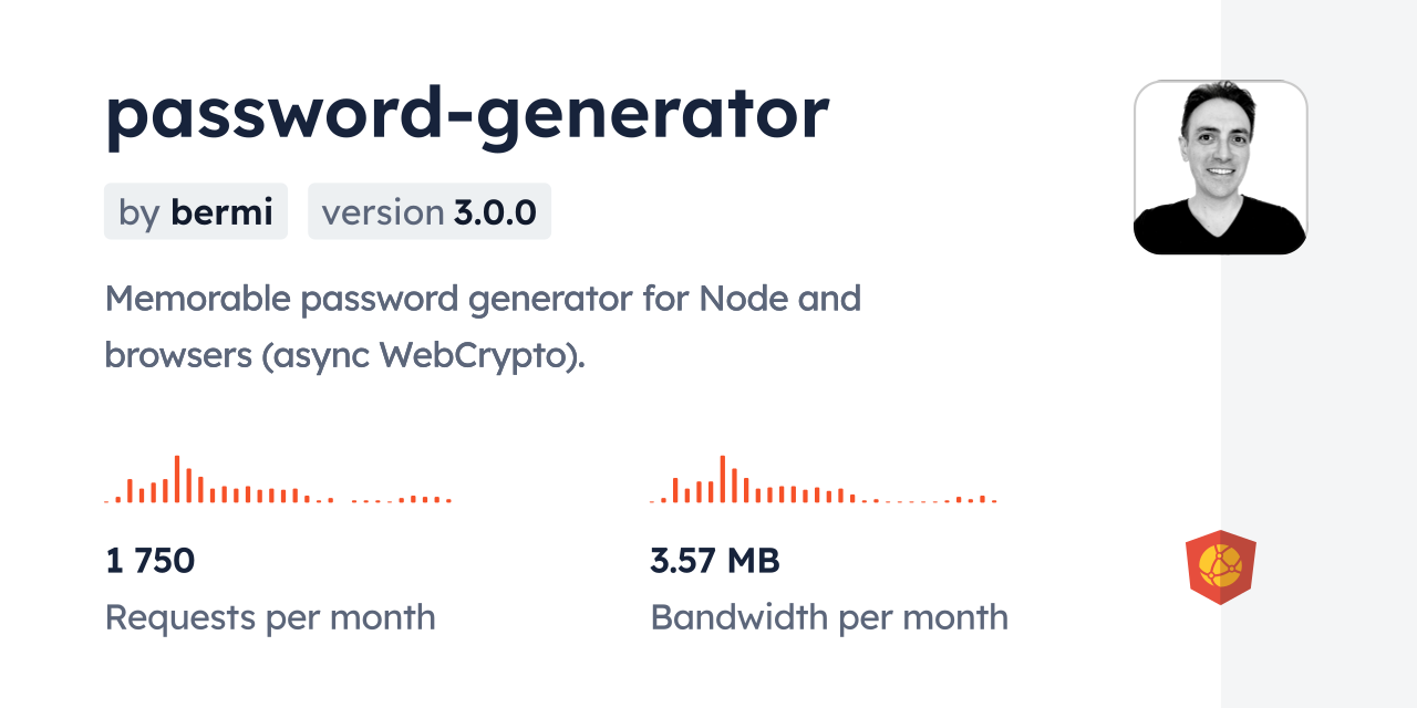 password-generator CDN by jsDelivr - A CDN for npm and GitHub