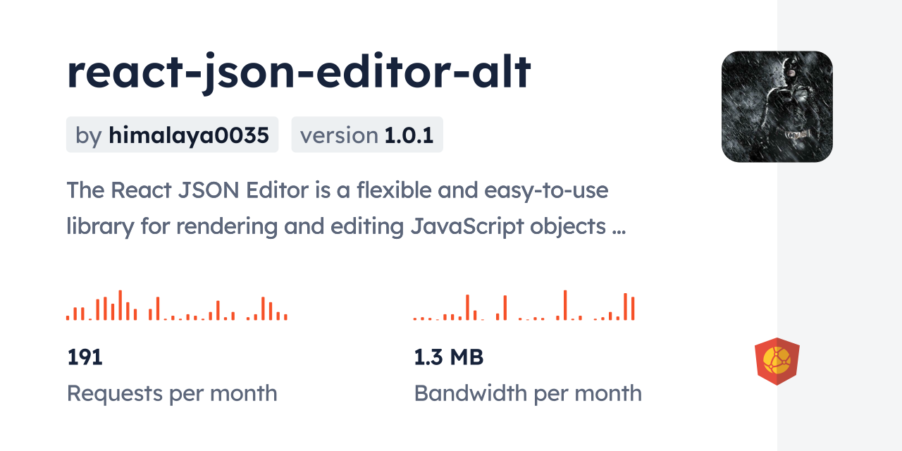 react-json-editor-alt CDN by jsDelivr - A CDN for npm and GitHub