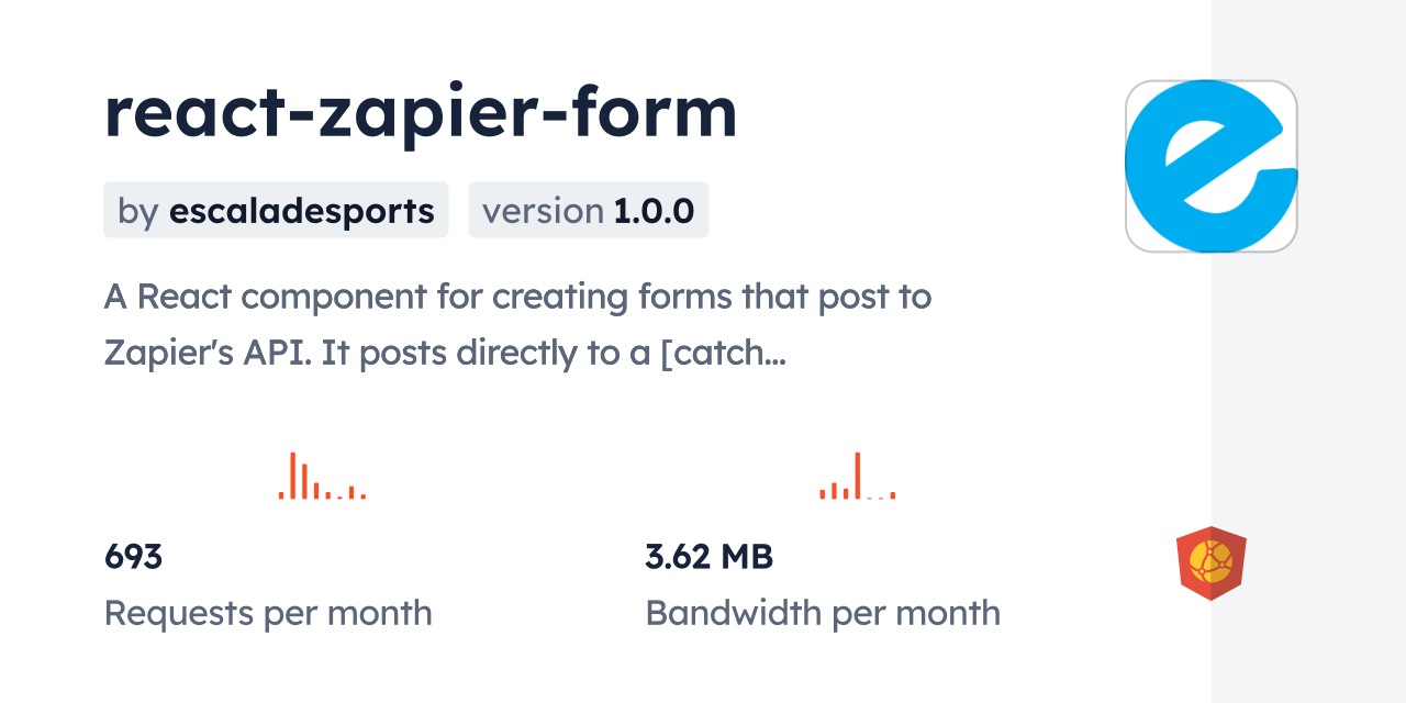 react-zapier-form CDN by jsDelivr - A CDN for npm and GitHub