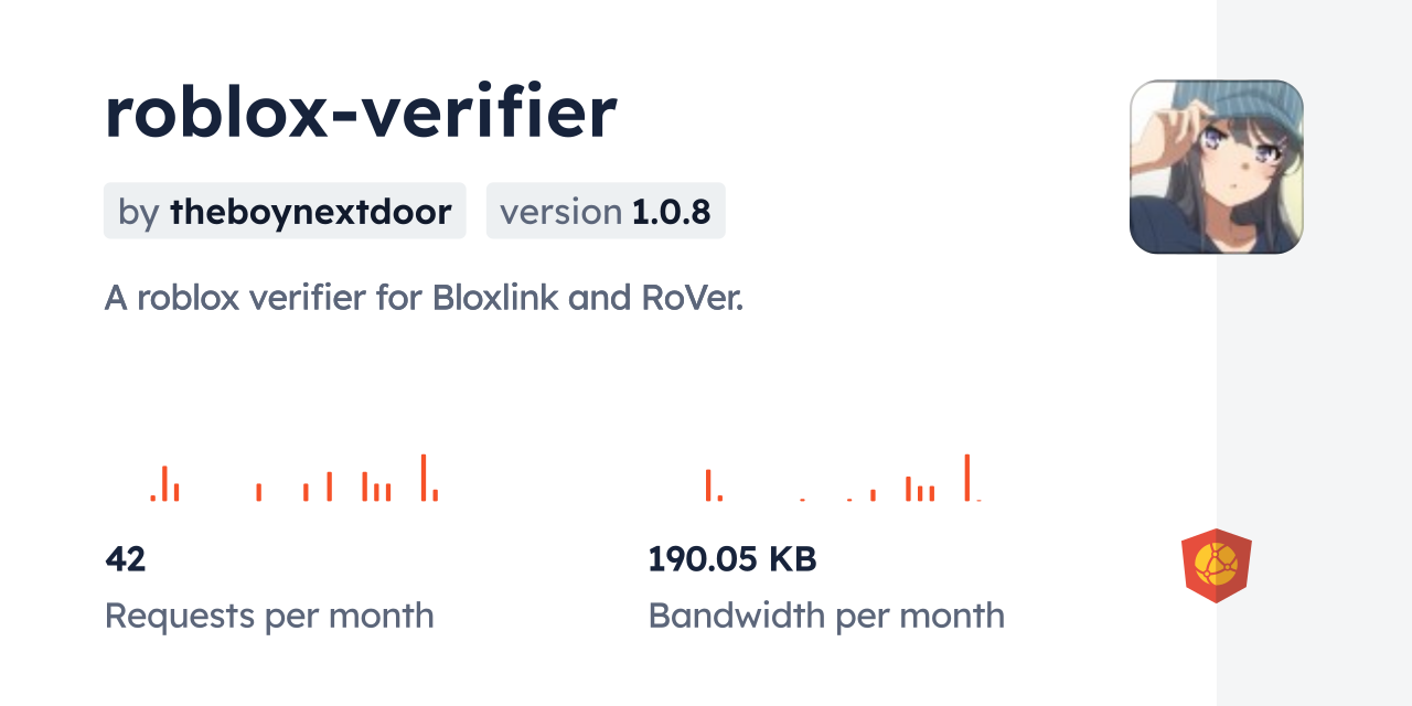 roblox-verifier CDN by jsDelivr - A CDN for npm and GitHub