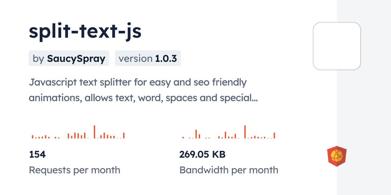split-text-js CDN by jsDelivr - A CDN for npm and GitHub