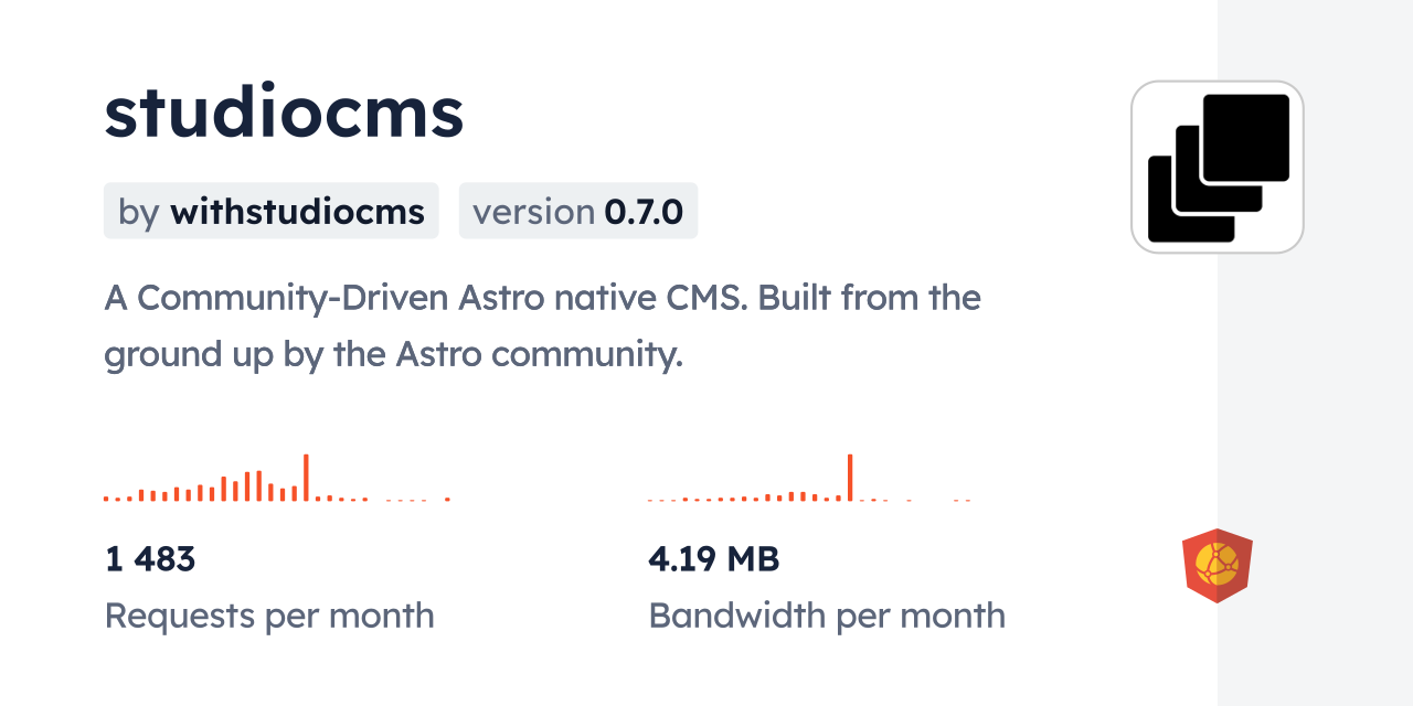 studiocms CDN by jsDelivr - A CDN for npm and GitHub
