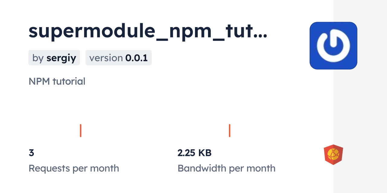 supermodule_npm_tutorial CDN by jsDelivr - A CDN for npm and GitHub