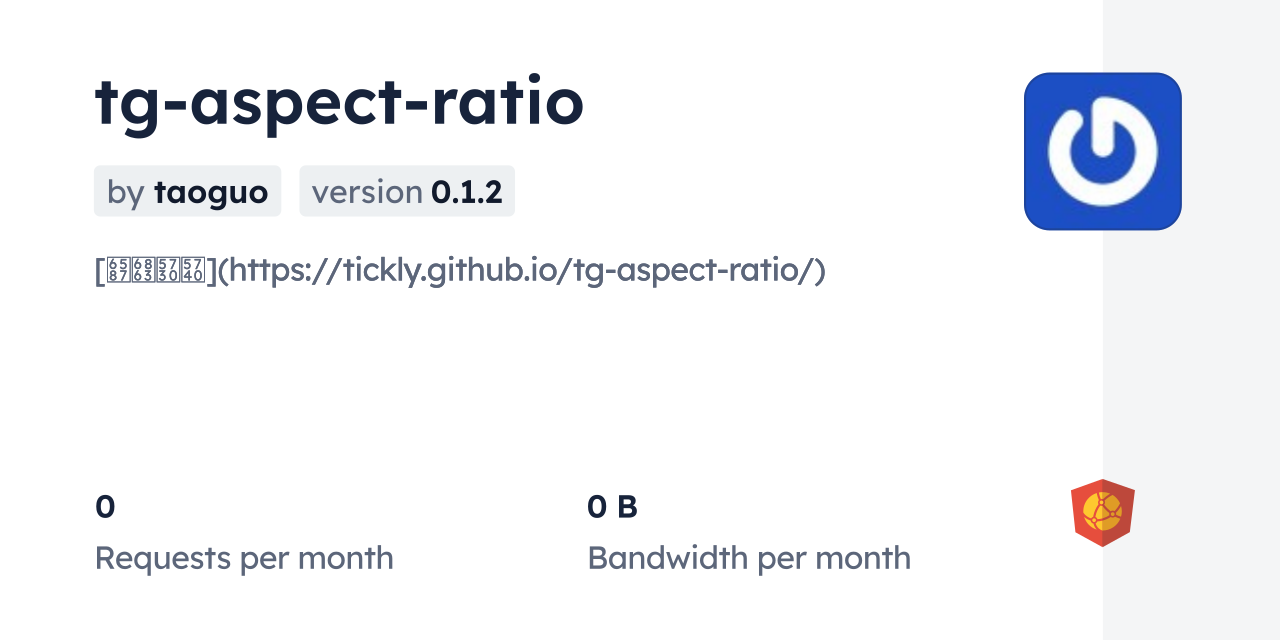 tg-aspect-ratio CDN by jsDelivr - A CDN for npm and GitHub