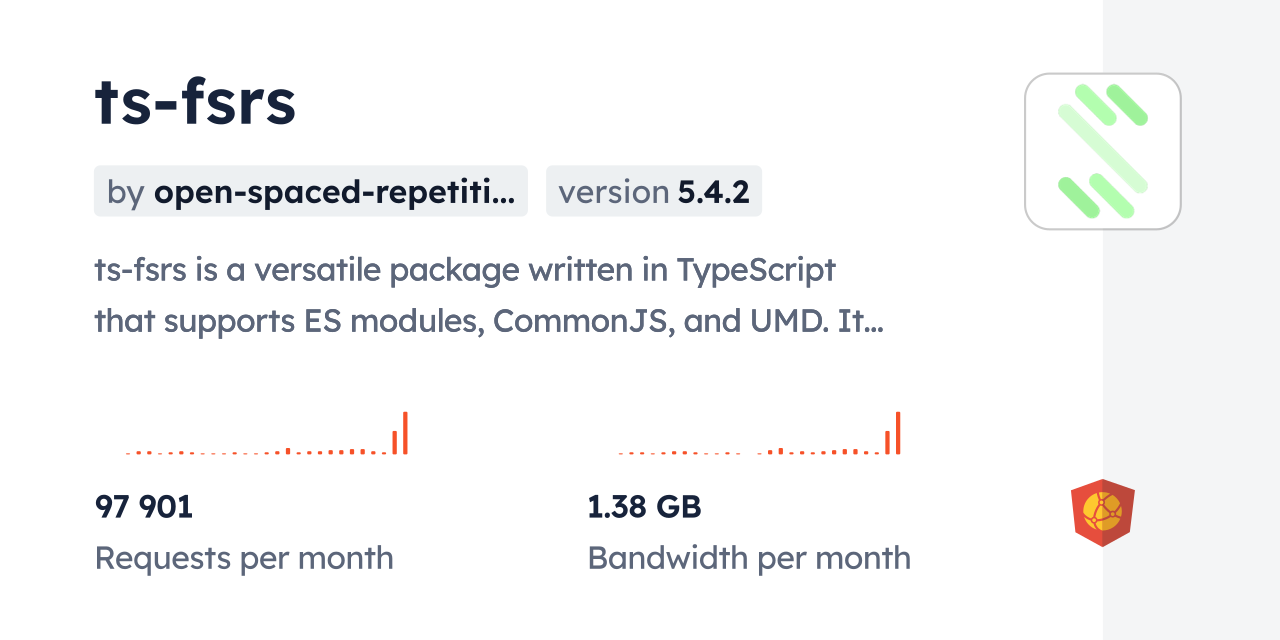 ts-fsrs CDN by jsDelivr - A CDN for npm and GitHub