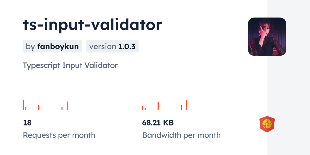 ts-input-validator CDN by jsDelivr - A CDN for npm and GitHub