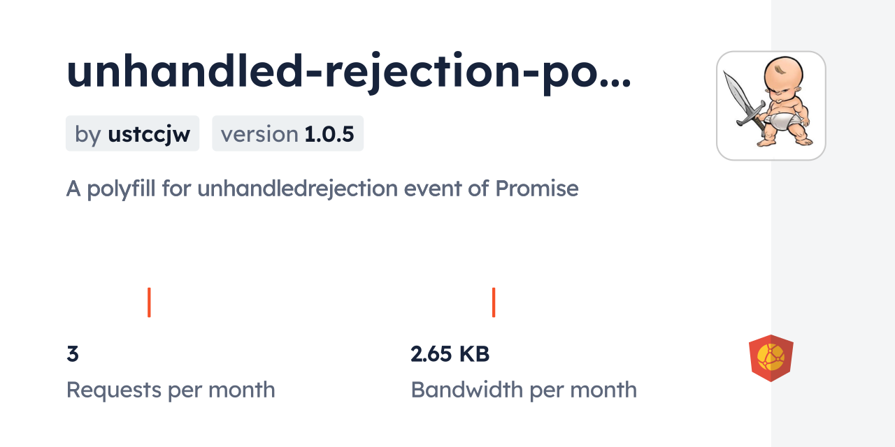 unhandledrejectionpolyfill CDN by jsDelivr A CDN for npm and GitHub