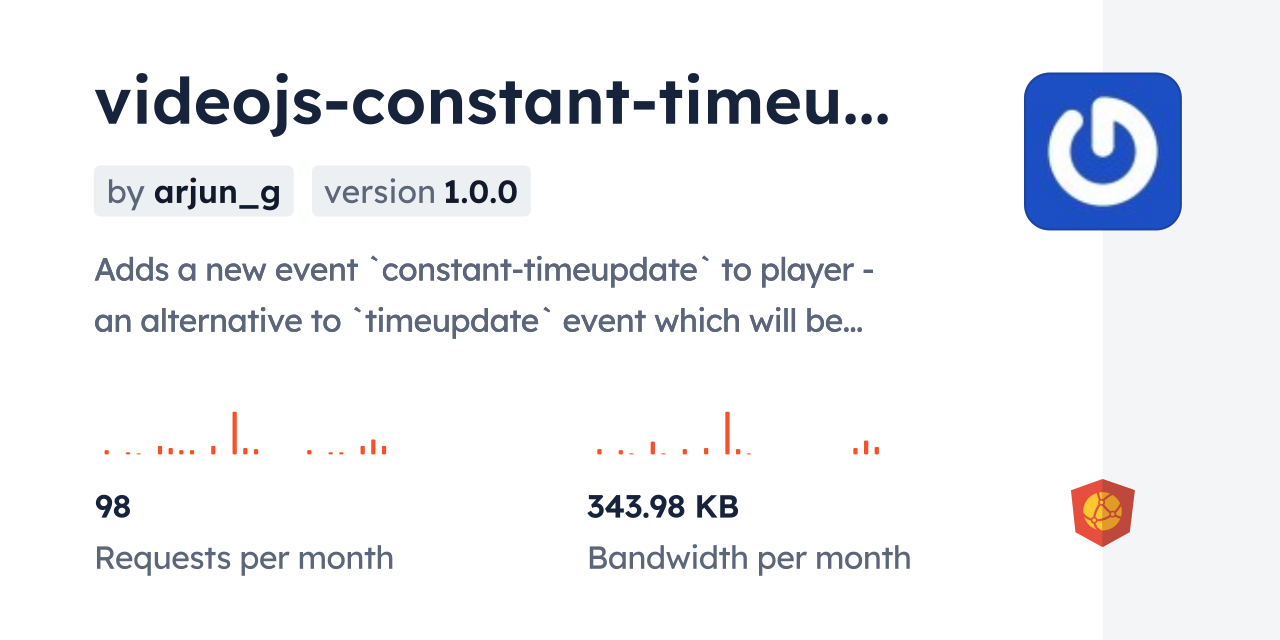 videojs-constant-timeupdate CDN by jsDelivr - A CDN for npm and GitHub