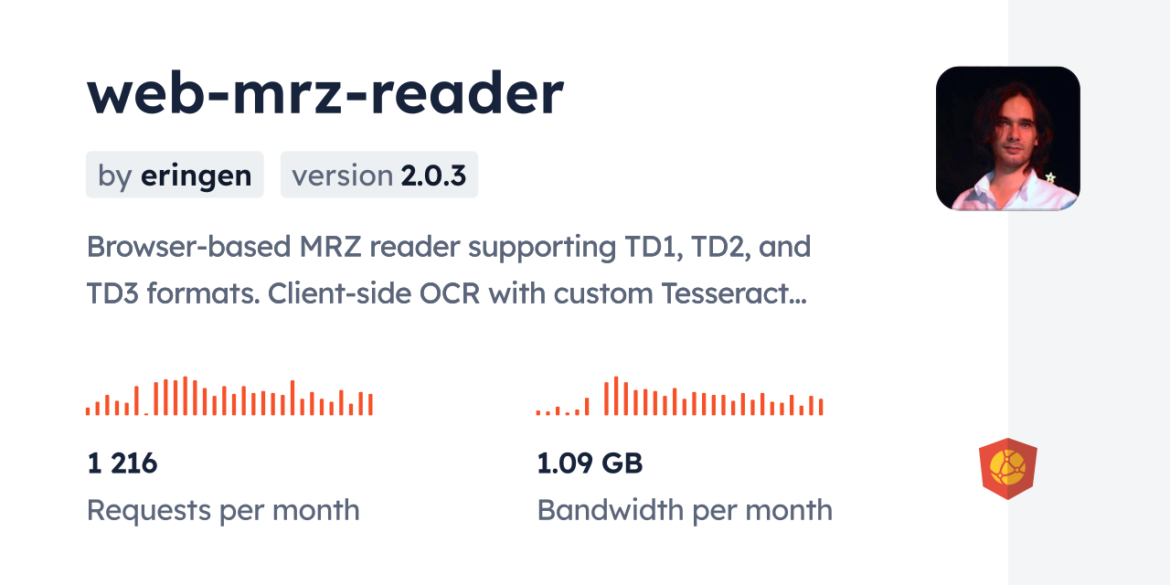 web-mrz-reader CDN by jsDelivr - A CDN for npm and GitHub