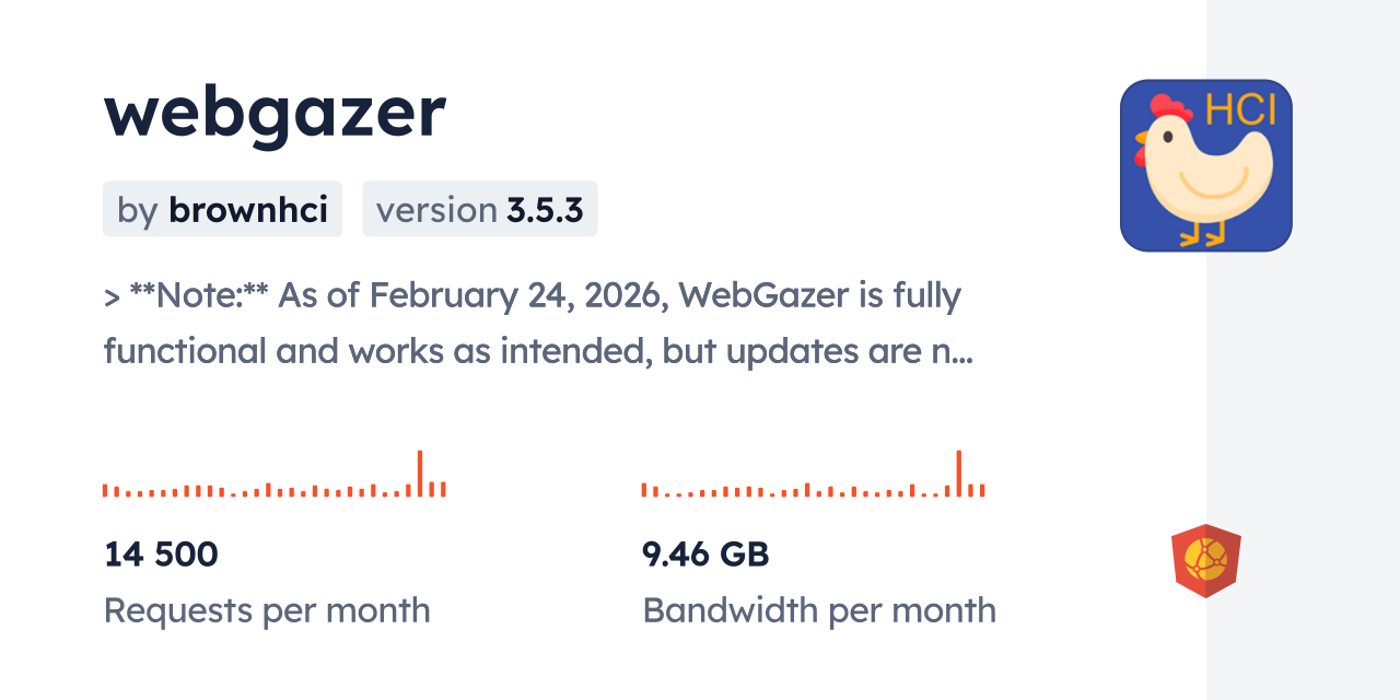 webgazer CDN by jsDelivr - A CDN for npm and GitHub
