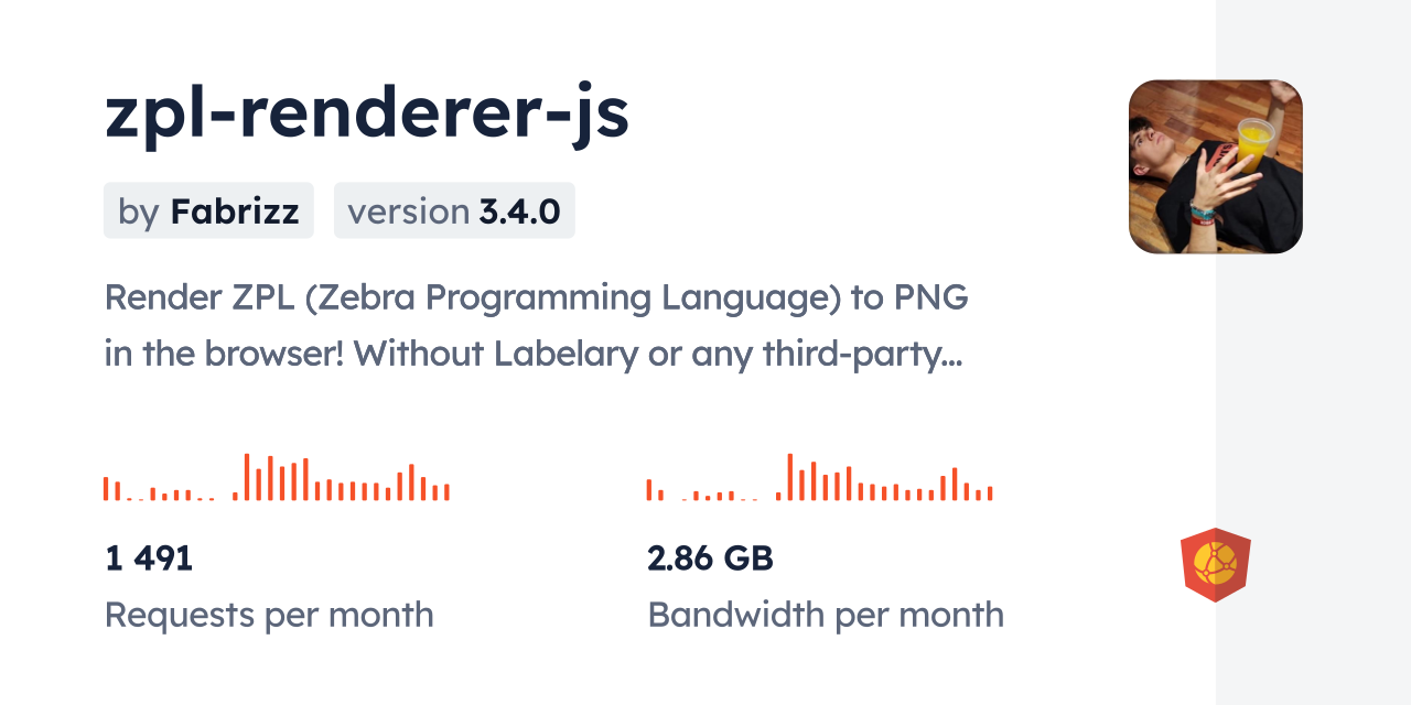 zpl-renderer-js CDN by jsDelivr - A CDN for npm and GitHub